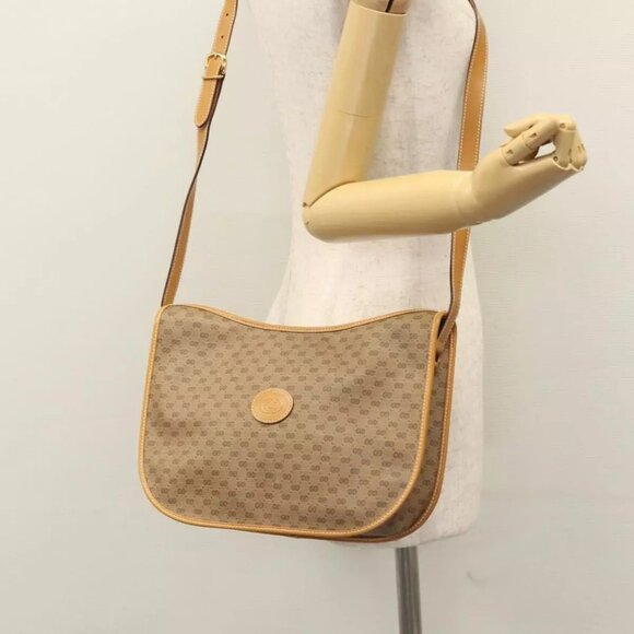GUCCI Micro GG Supreme Shoulder Bag PVC Beige Gold 001 090 1036 Auth ep7828 - Picture 14 of 16